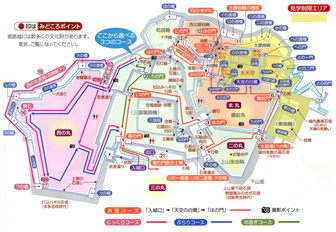 姫路城改修中の見学コース図
