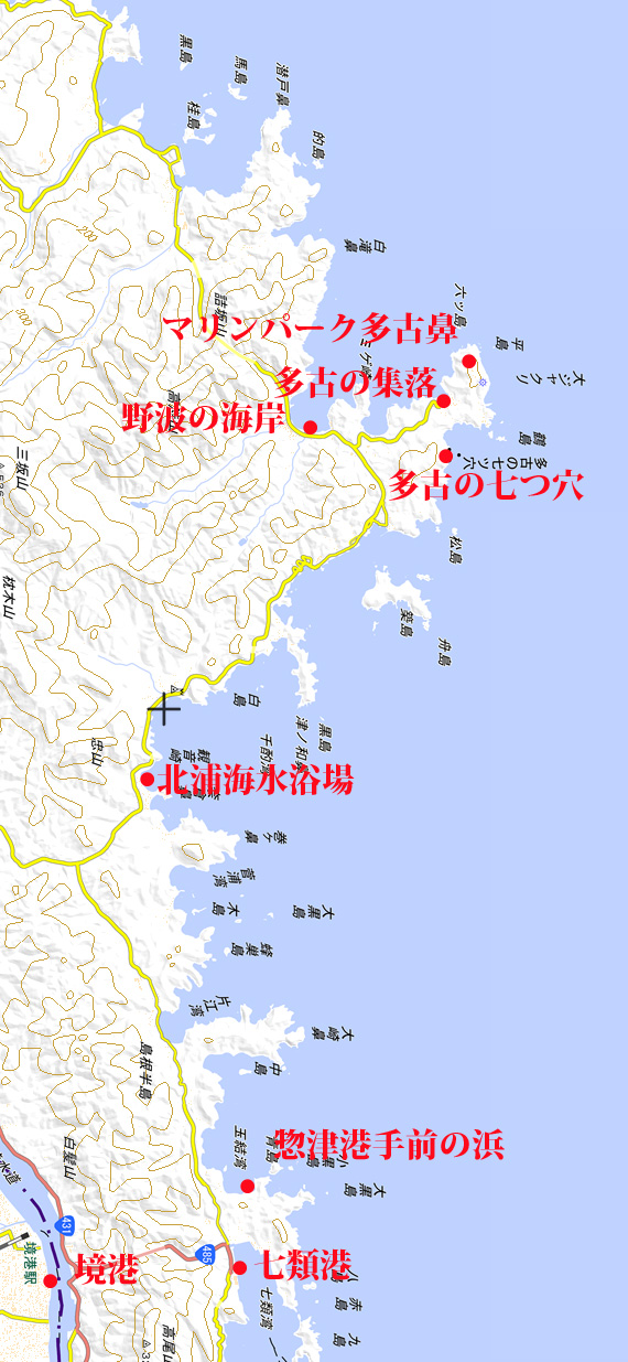 島根半島の地図