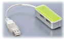 H229GN USB2.0 2ポートハブ ローングリーン