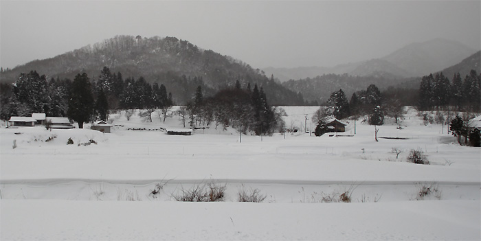 雪の集落　高野町　2