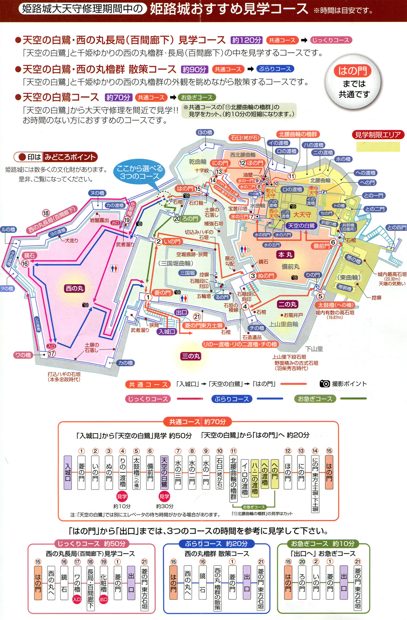 姫路城　見学地図
